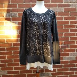 Lace & Chiffon Sweater